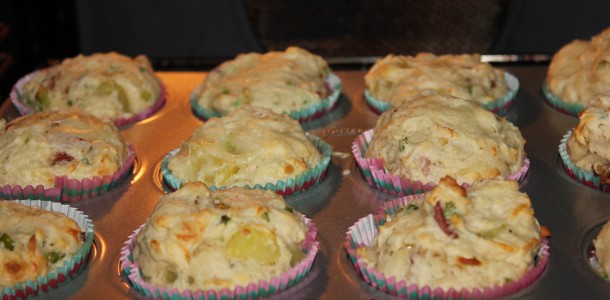Muffinsne er ved at være færdige- Muffins med grøntsager og kartofler