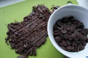 Chokolade stykker